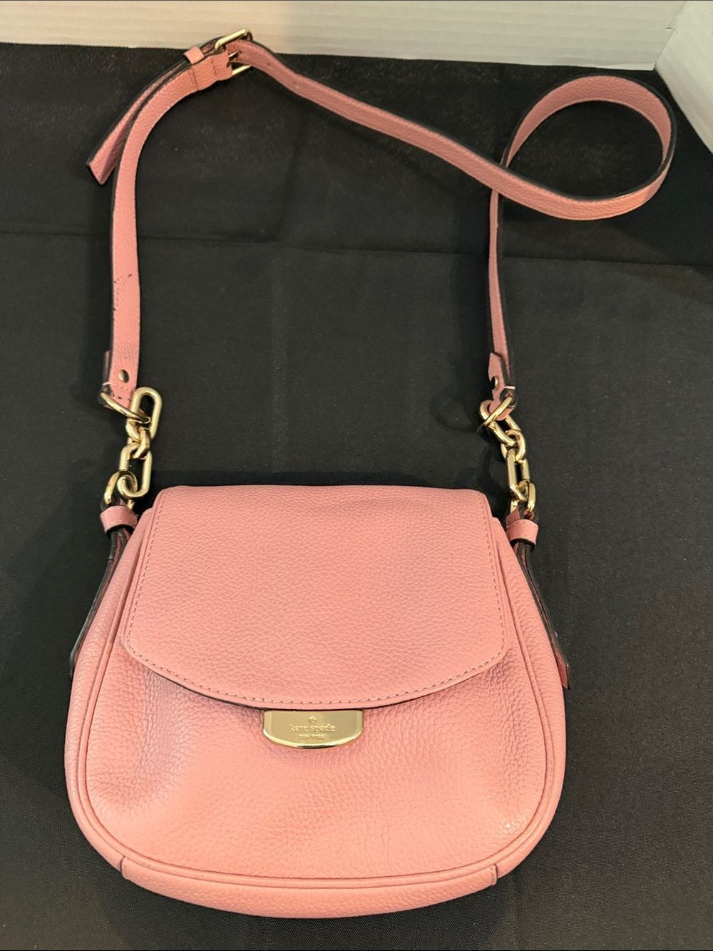 kate spade Blush Pink Pebbled Leather Saddle Crossbody